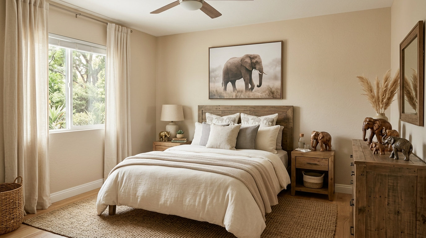 Add a gallery wall with one elephant piece as the anchor